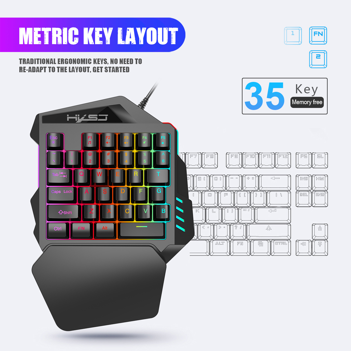 Webcam HXSJ V100 V100-2 35 Phí - đánh giá và giá Gaming Keyboard Half