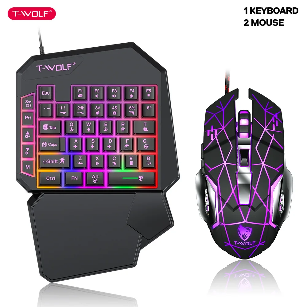 T-WOLF TF900 One Handed Keyboa - đánh giá và giá Gaming Keyboard Half