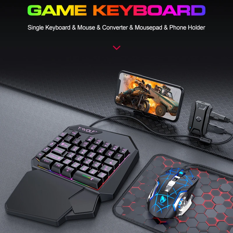 T-WOLF TF900 One Handed Keyboa - đánh giá và giá Gaming Keyboard Half