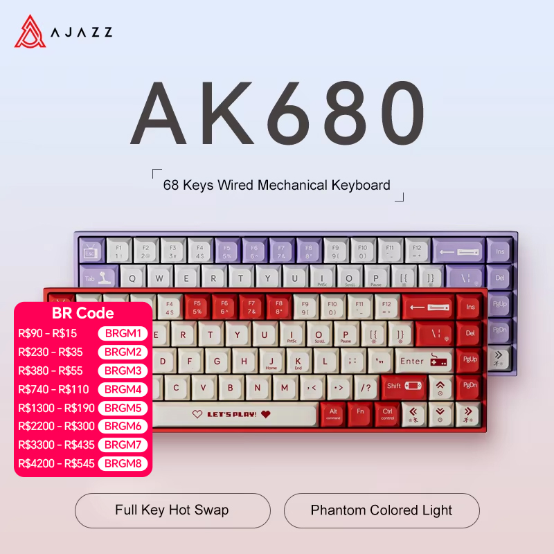 AJAZZ AK680 65% Wired Gaming M - đánh giá và giá Gaming Keyboard Mini Mechanical