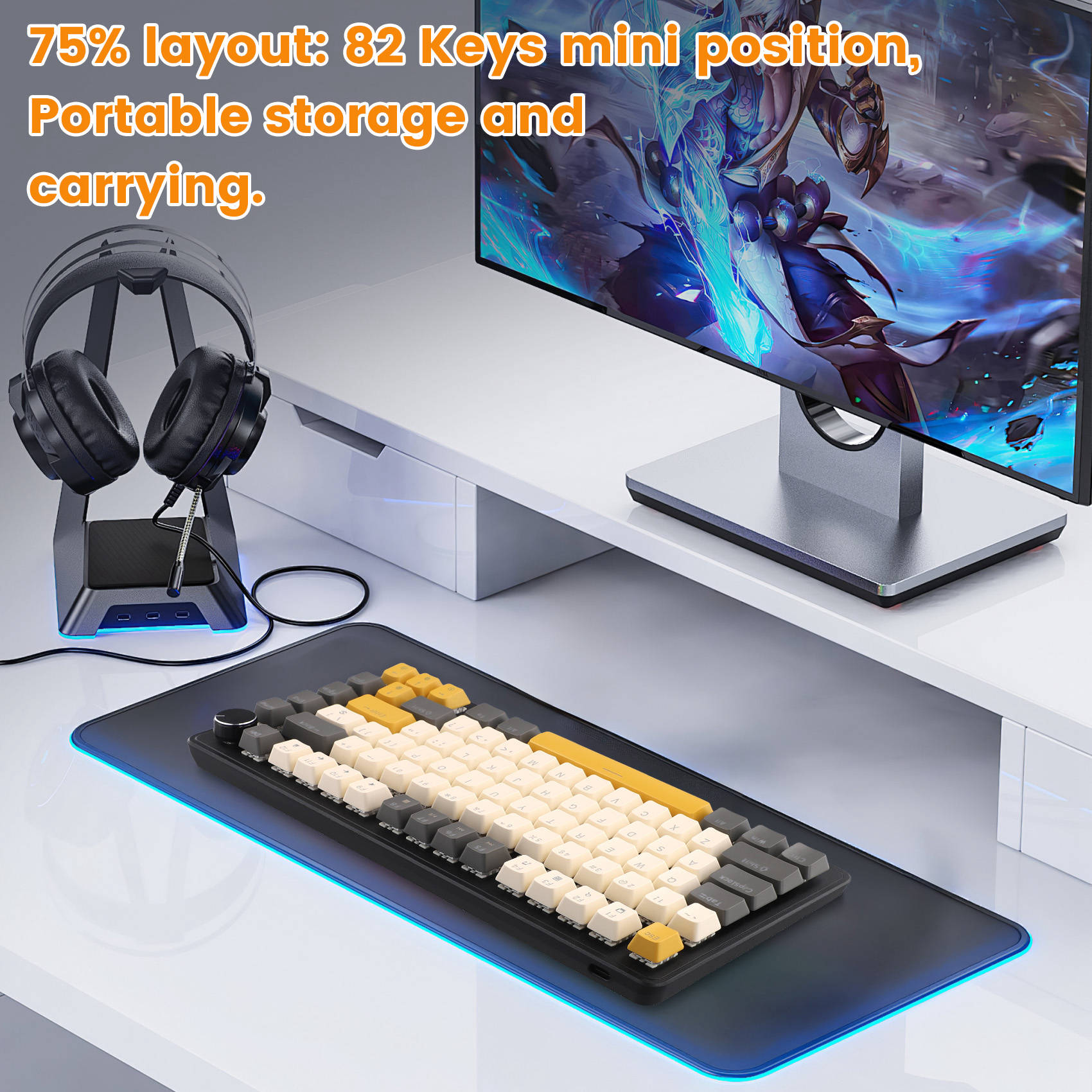 K82 Gaming Keyboard With Media - đánh giá và giá Keyboard Gaming Blue Switch