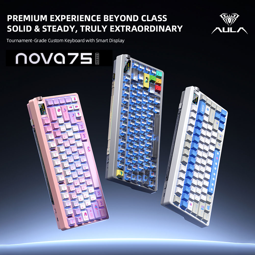 New AULA NOVA75 Wireless Mecha - đánh giá và giá Gaming Keyboard Mini Mechanical