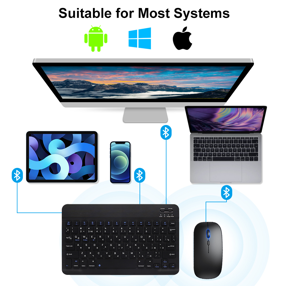 Bluetooth Keyboard and Mouse F - đánh giá và giá Gaming Keyboard Ergonomic