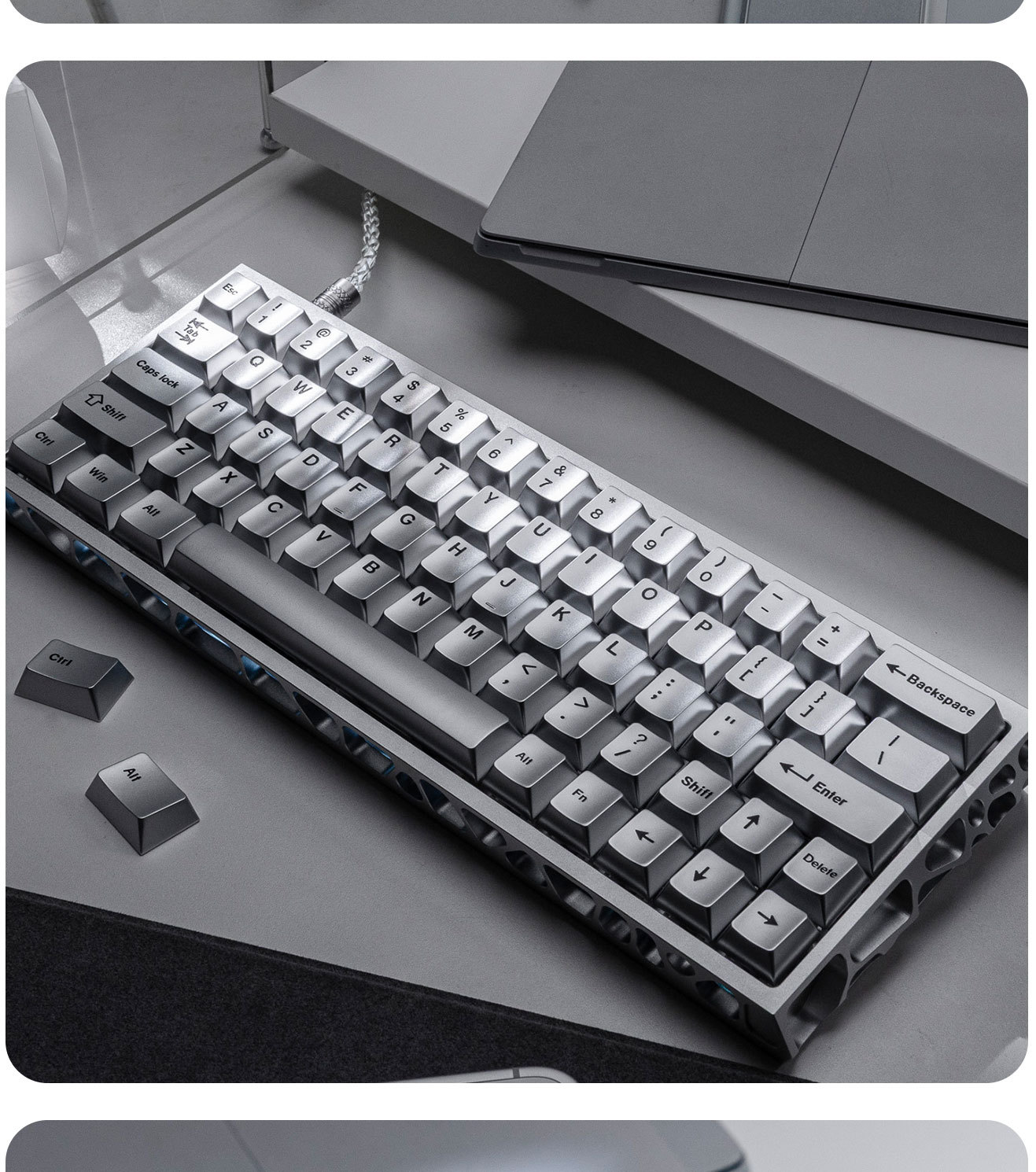 Silver Metallic Paint Small Fu - đánh giá và giá Gaming Keyboard Extension