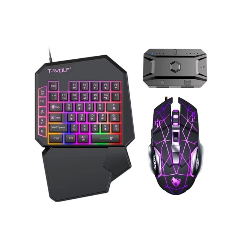 T-Wolf Tf950 5 In 1 One Handed - đánh giá và giá Gaming Keyboard Half