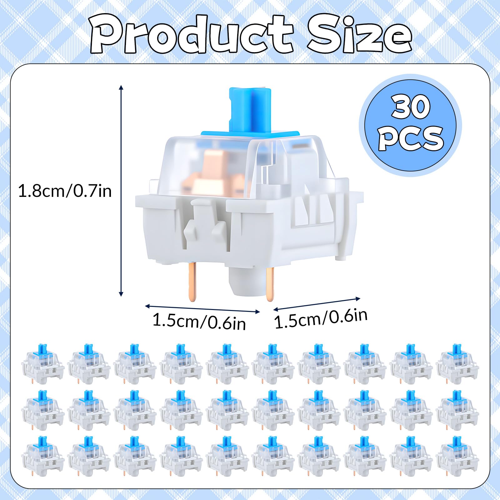 30 PCS Mechanical Keyboard Swi - đánh giá và giá Keyboard Gaming Blue Switch