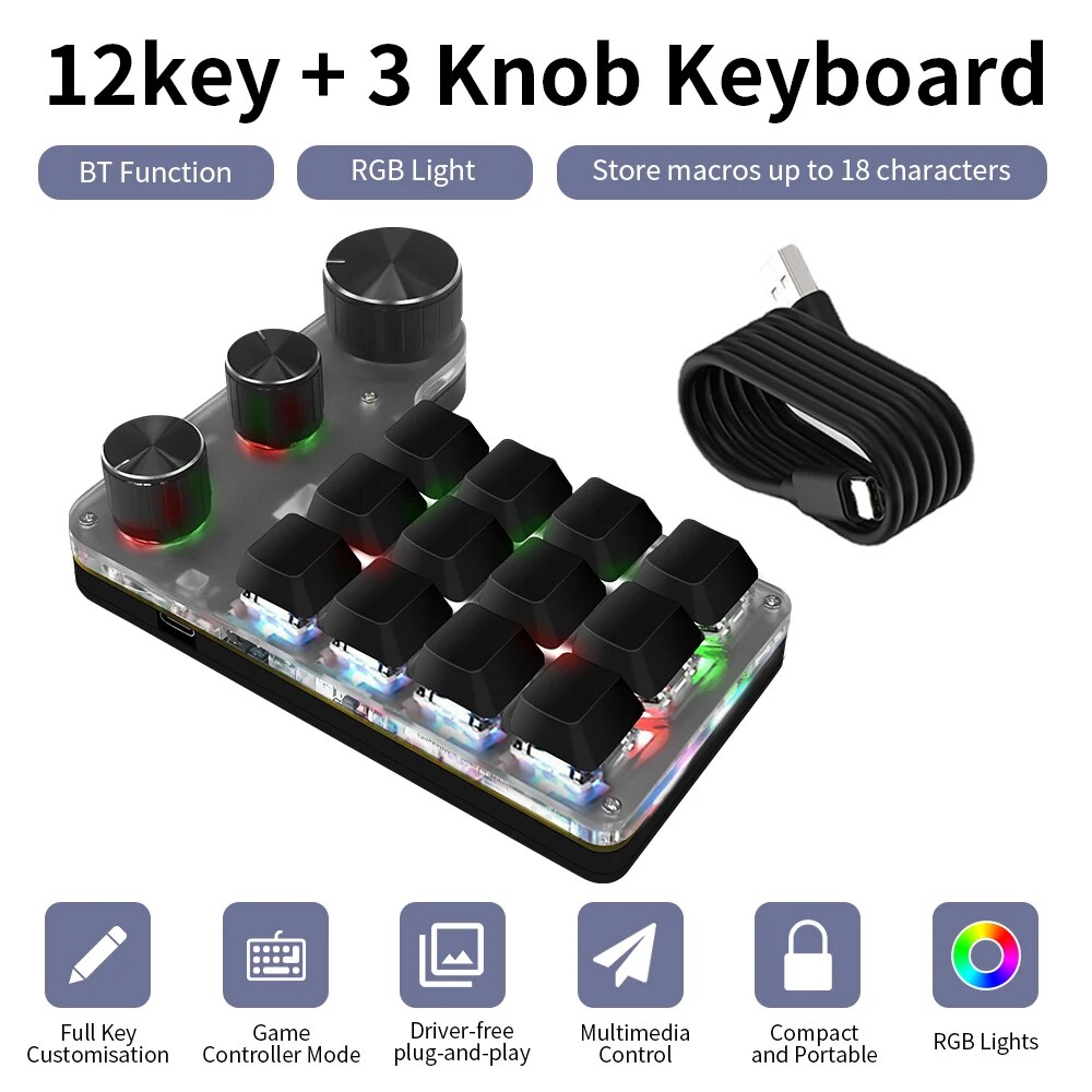 Bluetooth Programming Macro Cu - đánh giá và giá Gaming Keyboard Mini Mechanical