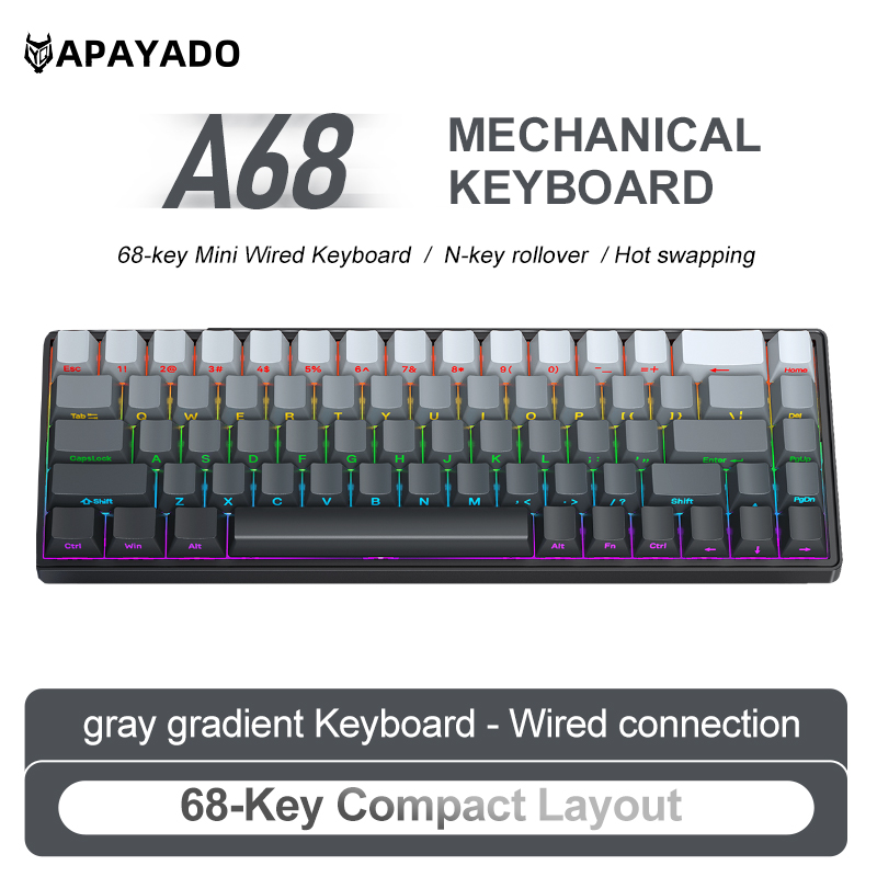 APAYADO A68 Wired Mechanical K - đánh giá và giá Gaming Keyboard Budget